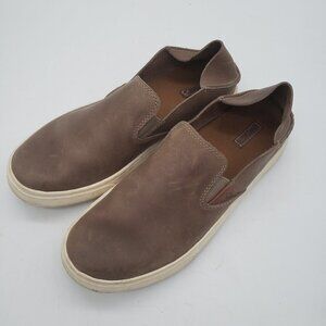 Olukai Pehuea Leather Slip On Shoes Brown Espresso Sneakers Womens Size 7